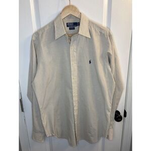 Polo Ralph Lauren Andrew Mens 15.5 34/35 Yellow Blue  Check Shirt Cotton